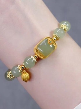 步步生莲方糖莲蓬手链女夏小众设计