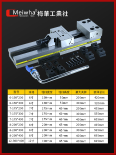 高精密高硬度大开口虎钳 梅华GT853组合式 平口钳加工中心铣床磨床