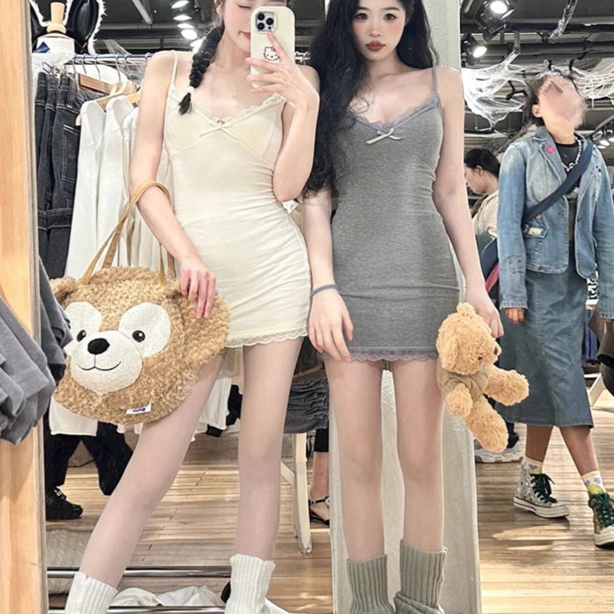 韩国港式夜店甜辣风性感纯欲蕾丝吊带风情万种的连衣裙紧身包臀裙