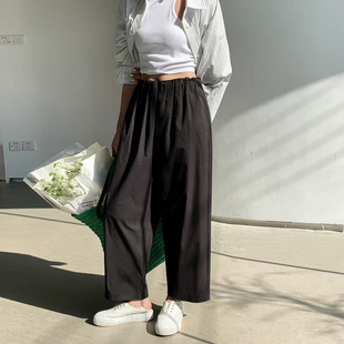 松弛感女裤 春夏新款 S2520 宽松休闲百搭哈伦裤 简谜薄料九分奶奶裤