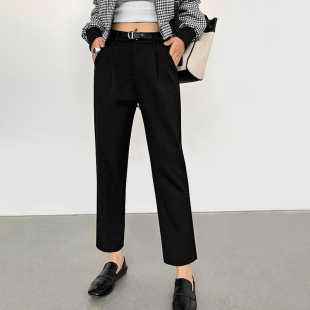 显瘦黑色弹力职业裤 GLNK8099西裤 修身 新款 女直筒九分宽松春季