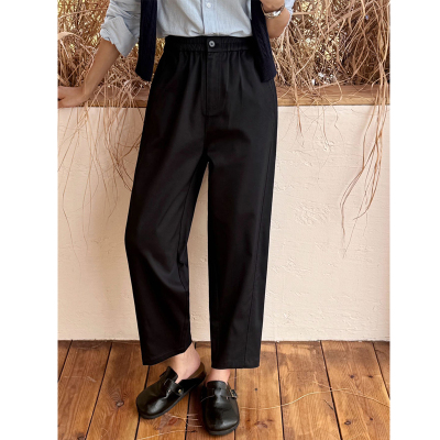 正品NV春季黑藏青色休闲萝卜裤