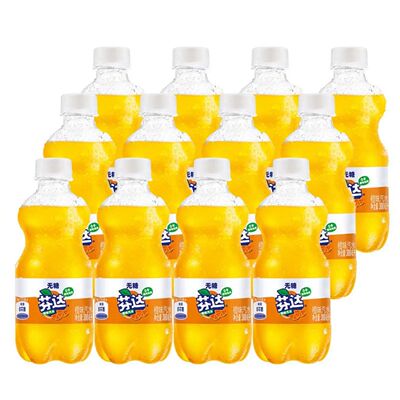 可口可乐无糖橙味芬达300ml便携mini瓶装碳酸饮料整箱聚会饮料-CL