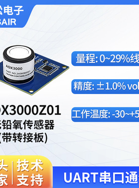 ASAIR奥松 无铅氧气传感器模块带电化学氧电池 AOX3000Z01