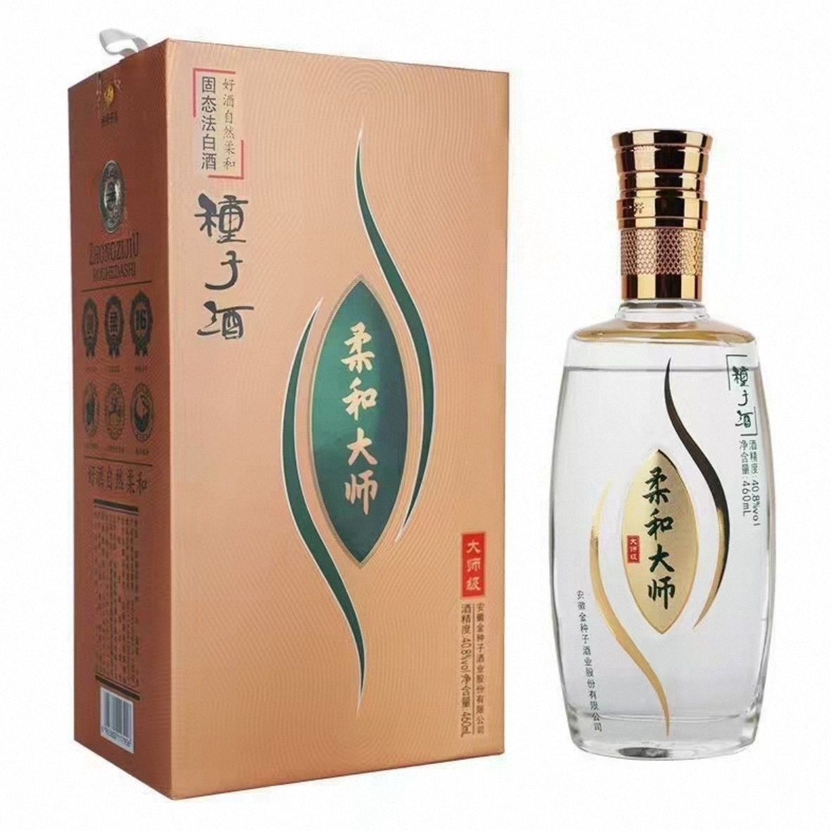 金种子柔和大师级40.8度460ml*4瓶 安徽金种子浓香型纯粮柔和白酒图片