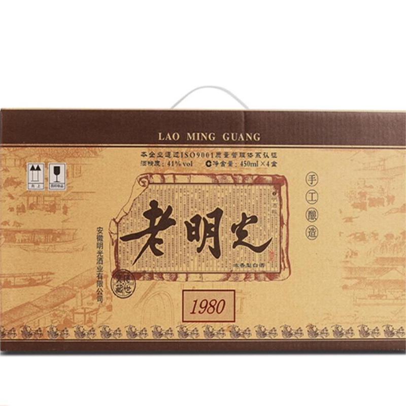 安徽老明光1980经典白酒41浓香型450ml整箱正品保证固态法白酒图片