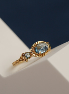 法国coss koko每个海都是一座孤岛日系戒指女ins复古防托帕石