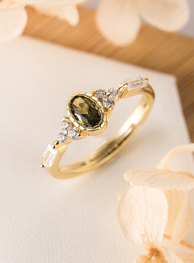 法国coss koko《绿野仙踪》橄榄石戒指女复古设计小众ins高级轻奢