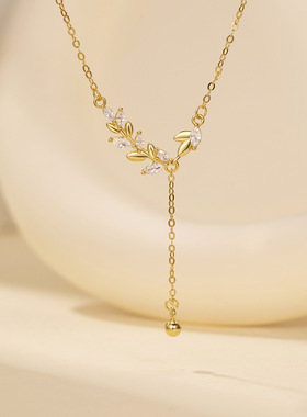 法国coss koko银城s925银穗穗平安项链女时尚轻奢流苏麦穗吊坠