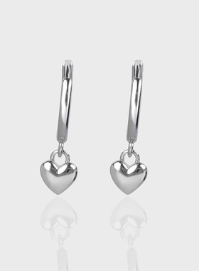 法国coss koko心形耳环女简约爱心设计感甜美时尚耳坠气质淑女风