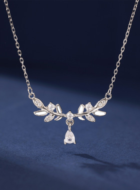 法国coss kokos925银国潮月桂项链女设计感小众水滴麦穗锁骨链送