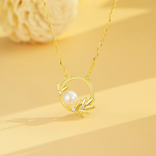 法国coss kokos925银麦穗项链镶嵌珍珠女时尚简约轻奢款百搭锁骨