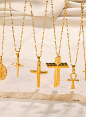 法国coss koko简约吊坠项链油压男女项链镀18k金