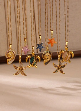 法国coss koko小海龟吊坠海洋之心乌龟项链沙滩度项链