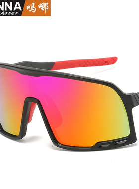 法国coss koko时尚骑行镜户运动连体大框墨镜女炫彩反光水银眼镜