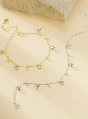 法国coss koko银饰925银元气爱心流苏手链女时尚简约ins小清新