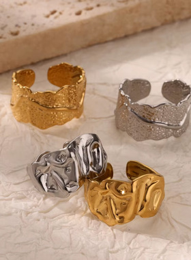 法国coss koko欧美时尚个性不规则指环女士戒指树叶指环