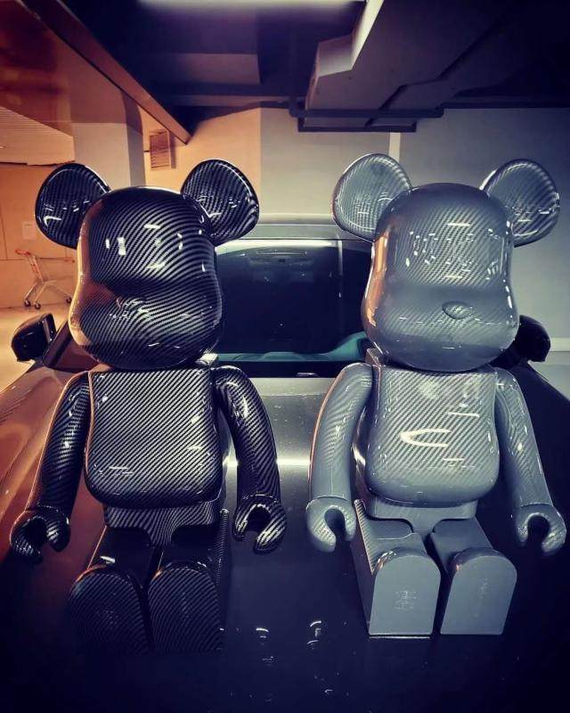 碳纤维1000%积木熊改装熊bearbrick玩具熊潮流模型摆件公仔潮玩