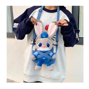 迪士尼疯狂动物城朱迪尼克毛绒公仔单肩包玩偶钥匙扣包包挂饰礼物