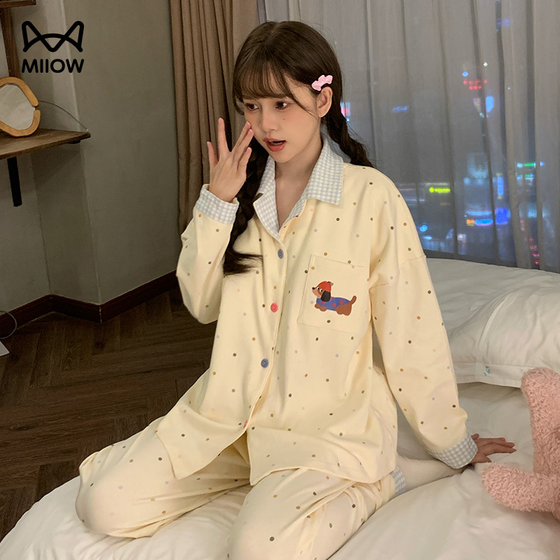 猫人腊肠狗睡衣女春秋季2025新款
