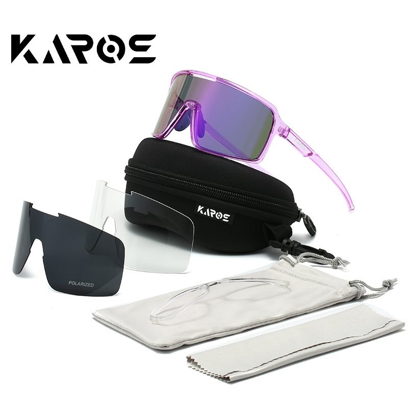 卡洛斯/KAROS骑行眼镜偏光高清三镜片公路车山地防风护目镜自行车