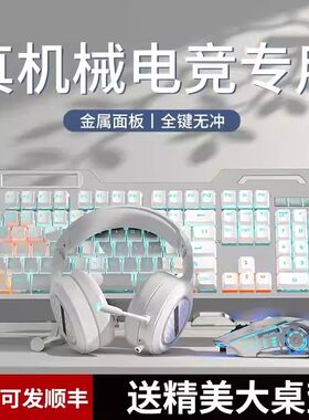 微星泰坦18 Pro适用机械键盘鼠标套装有线无线电脑游戏电竞键鼠耳
