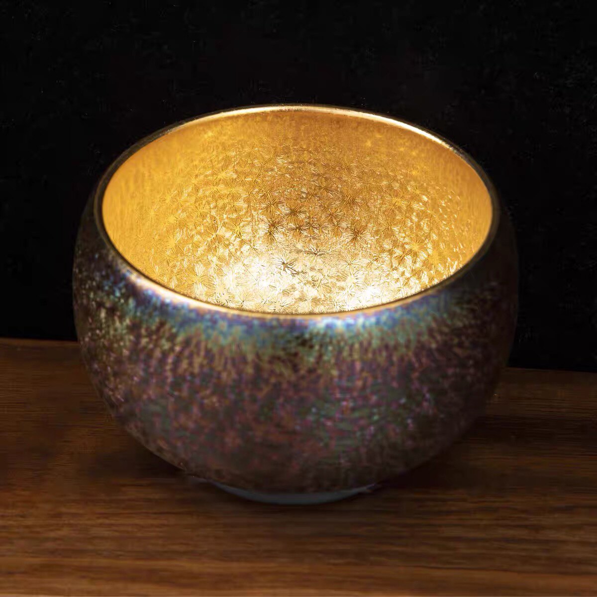 七彩孔雀曜变金油滴鎏金陶瓷茶杯个人专用主人杯24k纯金茶盏茶具,餐饮具,茶杯,淘宝优惠券,粉丝福利购,淘宝优惠卷