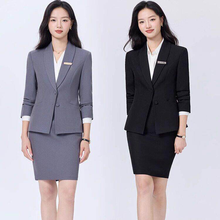 职业西装女黄金珠导购制服新能源汽车销售顾问前台面试正装工服
