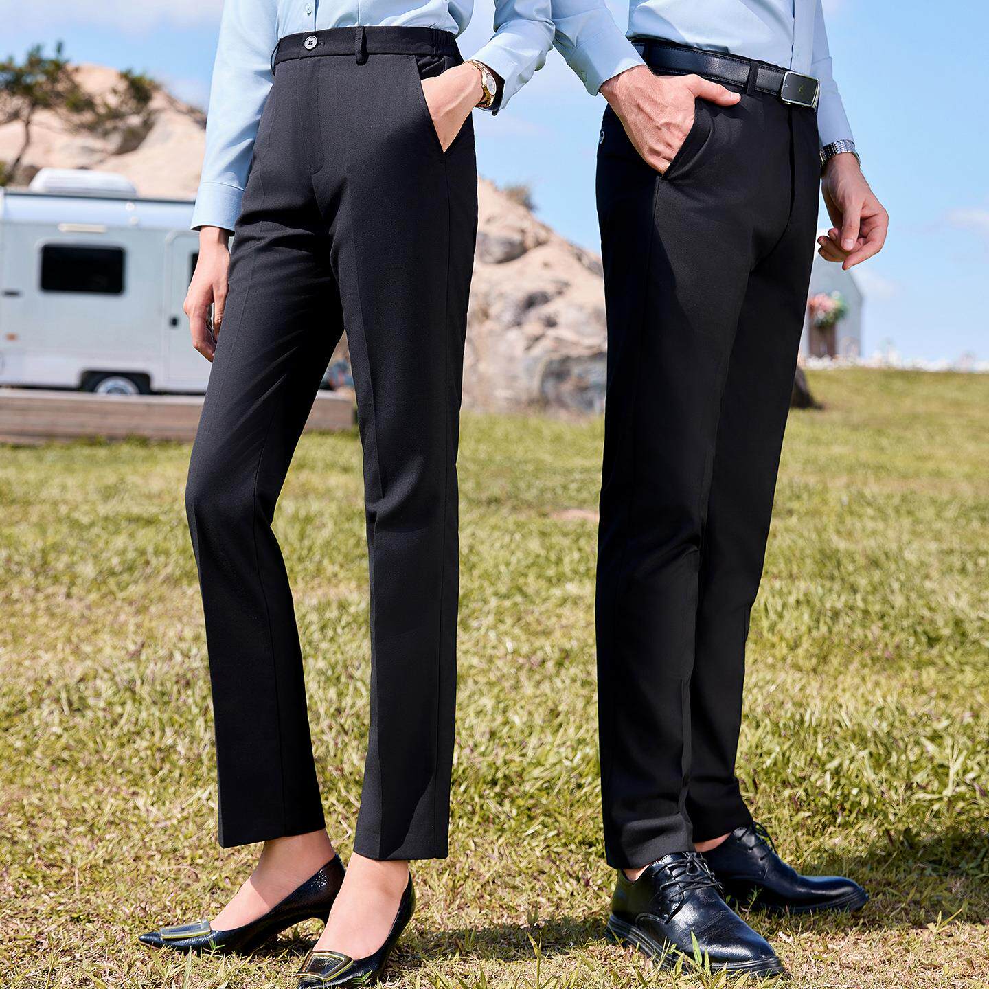 四季款男女西裤职业正装西裤藏青黑色银行移动OL工作制服裤子长裤