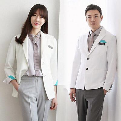 新款韩式医生工作服高端医院白大褂顾问医师服男女整形美容服外套