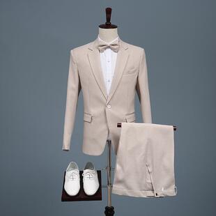 2022冬季新款男士西服套装修身大合唱服装主持人演出礼服正装
