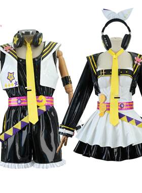 镜音双子铃连cos服镜音铃镜音连喵斯快跑联动cosplay服装全套