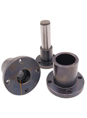 圆法兰端部安装导向轴支座钢制黑色固定座支撑 STHXRB16 20 25 30