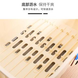 碗筷收纳盒小型家用餐具碗盘沥水架高颜值厨房置物带盖台面小碗柜