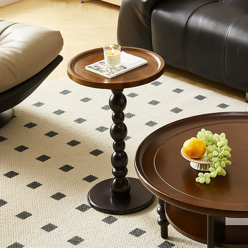 全实木中古风客厅高颜值小边几