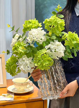 木绣球假花仿真花摆设高级感逼真客厅餐桌轻奢高端电视柜装饰摆件