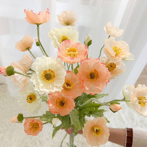 ins冰岛虞美人假花仿真花花束