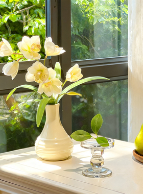 蕙兰假花仿真花摆设高级感逼真客厅餐桌摆花桌面摆件家居装饰花