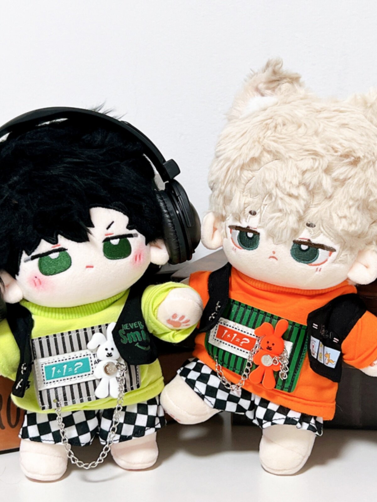 现货娃衣20cm厘米男娃酷帅卫衣发带马甲人形明星玩偶换装棉花娃娃