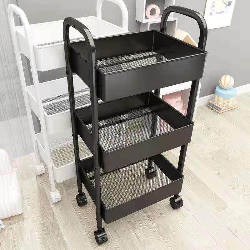 Kitchen storage rack bathroom Shelf Trolley iron shelves0