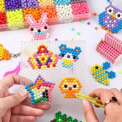 Kids Magical Water Sticky Beads Toy Set DIY Handmade Childre