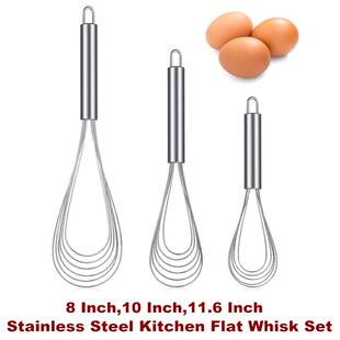 Kitchen Flat Whisk Wire Egg Utensils Whisk Cooking Blending