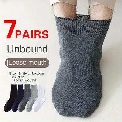 7 Pairs Man Non Binding Diabetes Socks Comfortable Breathabl