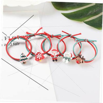 Santa scrunchie princess head string little leather band