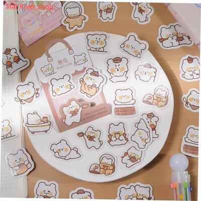 40 Pcs/lot Cute Kawaii Animal Paper Cat Box Stickers Calenda