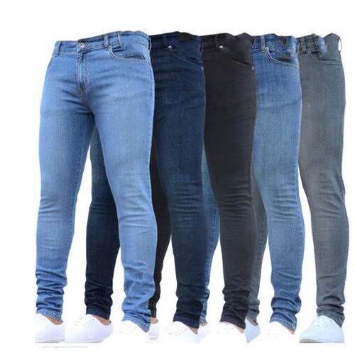 Men Classic Jeans Straight Slim Fit Pants man 小脚牛仔长裤男