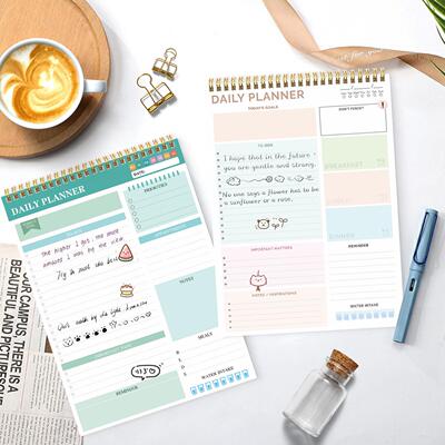 English Daily Plan Coil Book A4 Note Book Simple Up-turn Sel