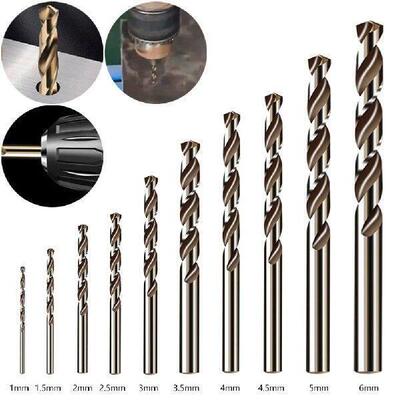 10pcs HSS Drill Bit M35 Cobalt Bits 1-6mm For Metal