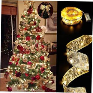 Christmas decoration?tree ribbons LED lights string ribbons