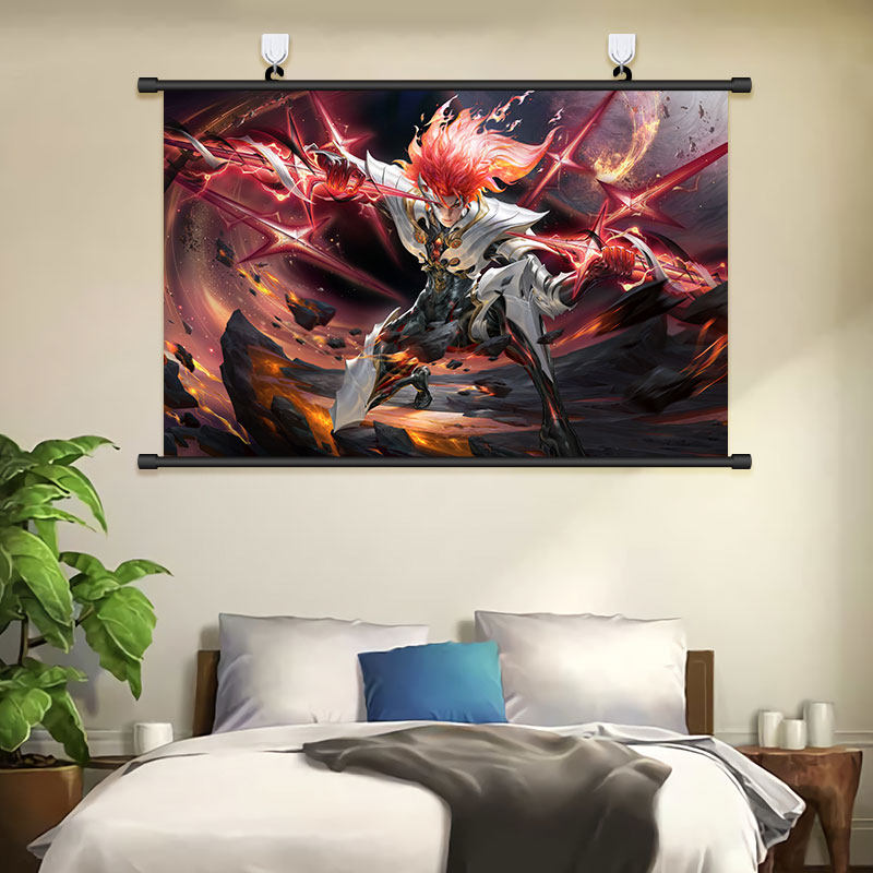 王者荣耀马超挂画琥珀纪元海报伽罗铠科幻世界装饰画壁画背景墙